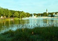 Fantasy themed amusement park Efteling. Unusual fountains with fire