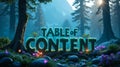 Fantasy Mossy 3D Table of Content in Forest Royalty Free Stock Photo
