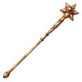 Magic wizard staff on white background Royalty Free Stock Photo