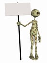 Fantasy Toon Figure with Sign Royalty Free Stock Photo