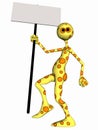 Fantasy Toon Figure with Sign Royalty Free Stock Photo