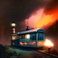 Fantasy tramway - AI generated image