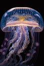 Fantasy transparent jellyfish glow in the dark