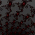 Fantasy transparent waves on dark background with red stars