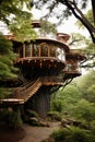 Fantasy tree house. Fairytale fantasy landscape, tree house