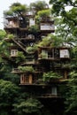 Fantasy tree house. Fairytale fantasy landscape, tree house