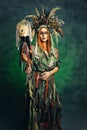 Fantasy tribal shaman woman Royalty Free Stock Photo