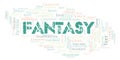 Fantasy typography word cloud create with the text only Royalty Free Stock Photo