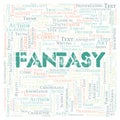 Fantasy typography word cloud create with the text only Royalty Free Stock Photo