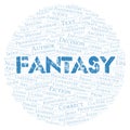 Fantasy typography word cloud create with the text only Royalty Free Stock Photo