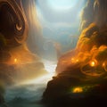 Fantasy underground cavern depiction