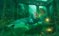 Fantasy Underwater Scene Mermaid With Shark
