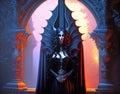 Female vampire Halloween background AI art