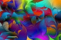 Vector. Vivid abstract background of differently shaped figures. Futuristic motion of swirls.