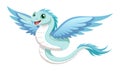 Fantasy Vector of Falkor Flying Serpentine Through Sky Royalty Free Stock Photo