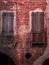 Fantasy view of a red wall made with bricks. Royalty Free Stock Photo