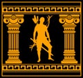 Fantasy warrior with columns Royalty Free Stock Photo