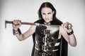 Fantasy Warrior with Spiked Club Royalty Free Stock Photo