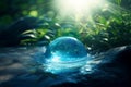 Fantasy water sphere. Generate AI Royalty Free Stock Photo