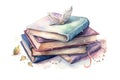 Fantasy watercolor magical colorful book illustration