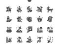 Fantasy 2 Well-crafted Pixel Perfect Vector Solid Icons Royalty Free Stock Photo