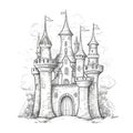 fantasy whimsical fairy tale castle ai generated Royalty Free Stock Photo