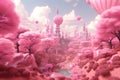 Fantasy whimsical pink abstract design background