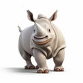 Fantasy White Rhino: Playful Caricature In 8k Resolution