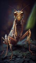 Fantasy Wildlife Grasshopper Insect Macro Photography AI Generative Royalty Free Stock Photo