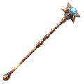 Magic wizard staff on white background Royalty Free Stock Photo