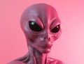 fiction fantasy pink person alien portrait illustration science beautiful face art. Generative AI.