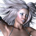 Fantasy woman with white hair