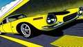 Fantasy yellow retro sport car