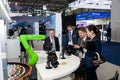 Fanuc industrial robot hand on exhibition Cebit 2017 in Hannover Messe, Germany