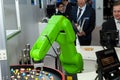 Fanuc industrial robot hand on exhibition Cebit 2017 in Hannover Messe, Germany