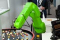 Fanuc industrial robot hand on exhibition Cebit 2017 in Hannover Messe, Germany