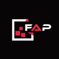 FAP creative minimalist letter logo. FAP unique vector initials alphabet letter logo design FAP creative minimalist letter logo. Royalty Free Stock Photo