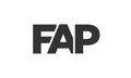 FAP logo design template with strong and modern bold text. Initial based vector logotype featuring simple and minimal typography. Royalty Free Stock Photo