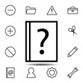 FAQ book, help icon. Simple thin line, outline vector element of minimalistic, web icons set for UI and UX, website or mobile