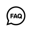 FAQ bubble, question mark button vector icon Royalty Free Stock Photo