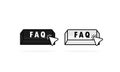Faq button icon with cursor. Black and white colour. Pointer. Internet icon. Vector flat cartoon illustration for web sites and Royalty Free Stock Photo