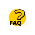 FAQ button icon isolated on white background Royalty Free Stock Photo