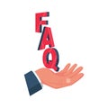 FAQ concept. Frequently asked questions. Vector flat.