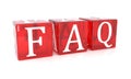 Faq Cube text on white background Royalty Free Stock Photo