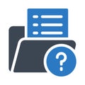 Faq folder glyph color vector icon Royalty Free Stock Photo