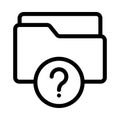 FAQ folder vector  thin line icon Royalty Free Stock Photo