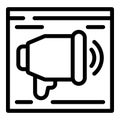 FAQ forum icon outline vector. Questions and answers page