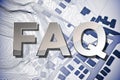 FAQ Frequently Asked Questions about cadastral issues, urban planning and construction industry - concept with an imaginary