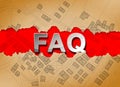 FAQ Frequently Asked Questions about cadastral issues, urban planning and construction industry - concept with an imaginary