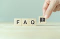 FAQ - Frequently asked questions concept. Collection of frequently asked questions on any topic and answers.